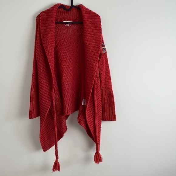 Odd MOLLY ANTHROPOLOGIE Mohair Blend Knit Tie Front Open Cardigan Sweater - Picture 2 of 10